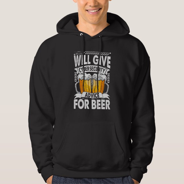 Veste À Capuche Donnera Des Conseils De Cyber Sécurité Pour Bière  (Devant)