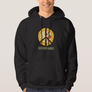 Veste À Capuche Donnez Pizza Chance Pizza Pizza Pun Avec Peace Sig