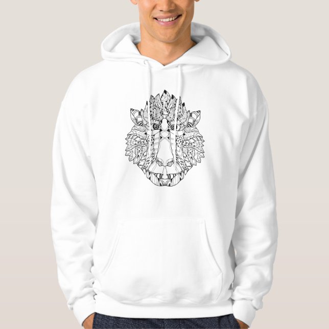 Veste À Capuche Doodle de tête de singe (Devant)