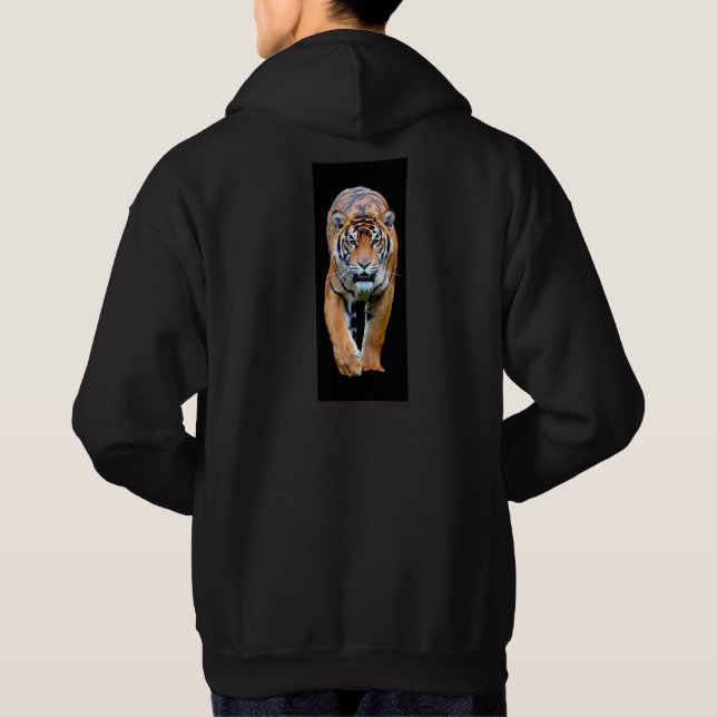 Veste À Capuche Dos Design Imprimer Marcher Tiger Modèle Hommes (Dos)