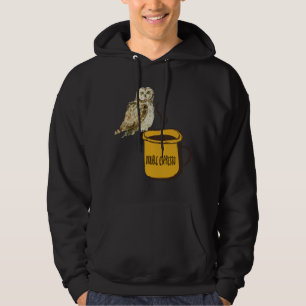 Veste À Capuche Double Espresso Café Cute Funny Owl Observation d'