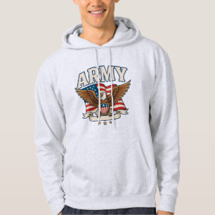 Veste À Capuche Doudoune à capuche Bouclier du drapeau de l'armée