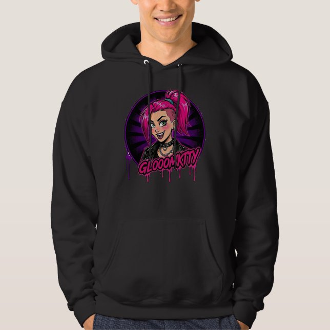 Veste À Capuche Doudoune à capuche Gloomkitty (Devant)
