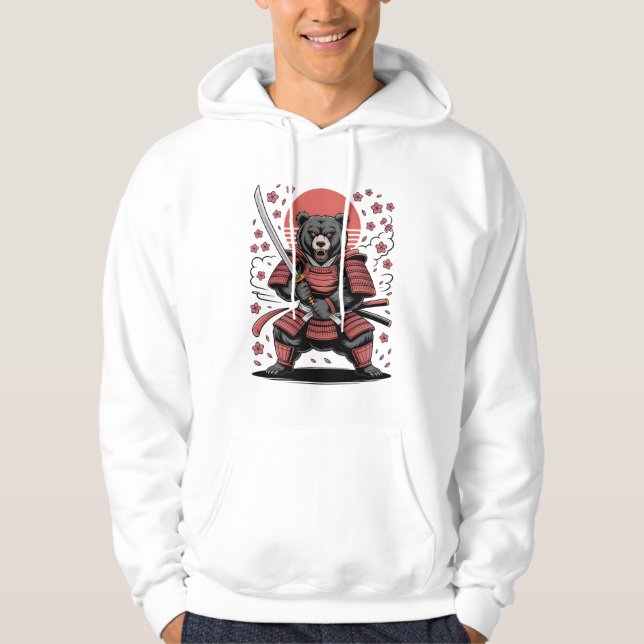 Veste À Capuche Doudoune pour hommes Samouraï Ours (Devant)
