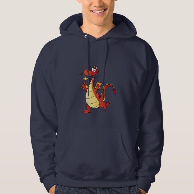 Veste À Capuche Dragon de dessin animé ; Bleu (Devant)