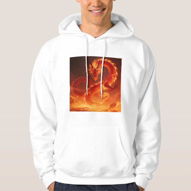Veste À Capuche Dragon de Feu Ardente | Dragon Fantastique de Flam (Devant)