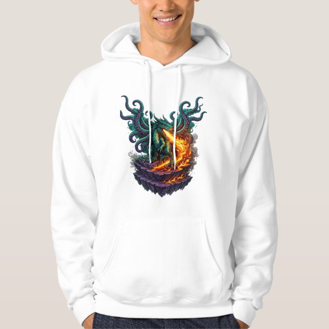 Veste À Capuche Dragon Eldritch Void – Hybride Kraken Soufflant du (Devant)
