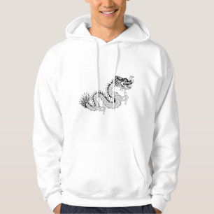 Veste À Capuche Dragon noir et blanc