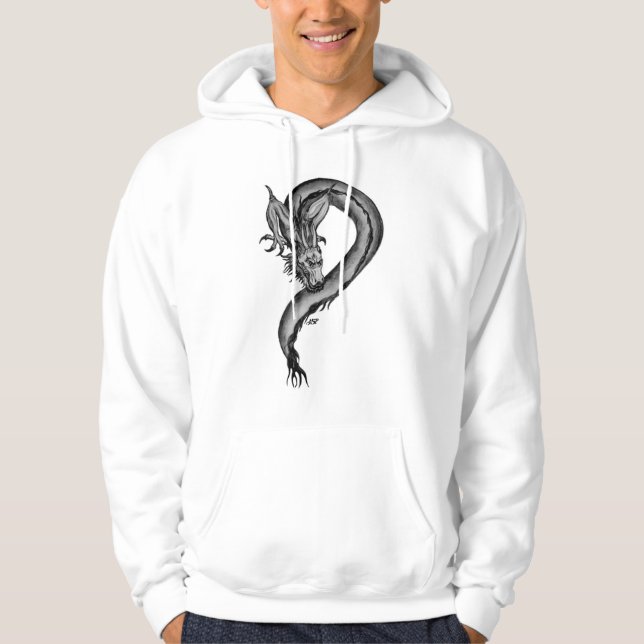 Veste À Capuche Dragon noir et blanc (Devant)