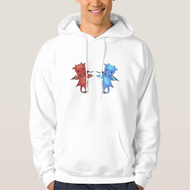Veste À Capuche Dragon Red Blue Dragon Fairy Tale Imaginaire (Devant)