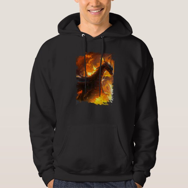 Veste À Capuche Dragon Spatial Respirant du Feu (Devant)