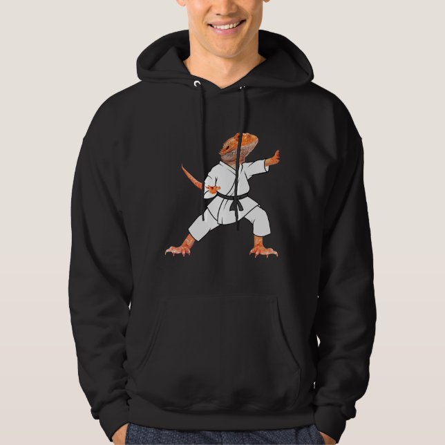Veste À Capuche Dragons à poils faisant du karaté Samurai Ninja Li (Devant)