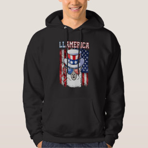 Veste À Capuche Drapeau 4 juillet Llamerica Patriotique Llama Usa