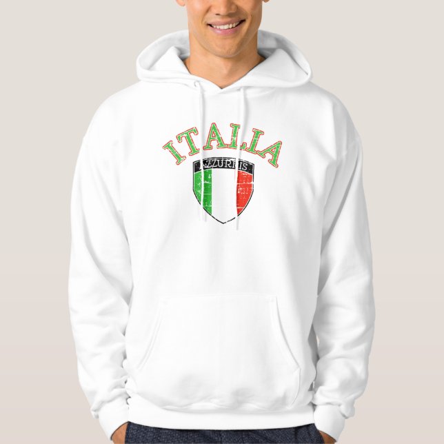 Veste À Capuche Drapeau affligé de l'Italie (Devant)