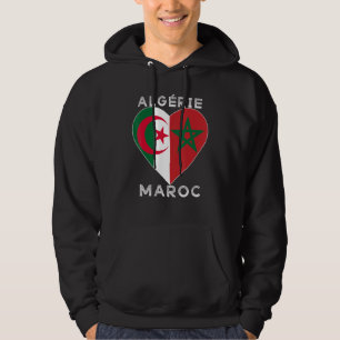 Veste À Capuche Drapeau Aimer Maroc Algérie, I Love Maroc Algérie