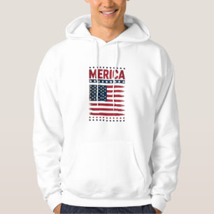 Veste À Capuche Drapeau Américain 4 Juillet Merica
