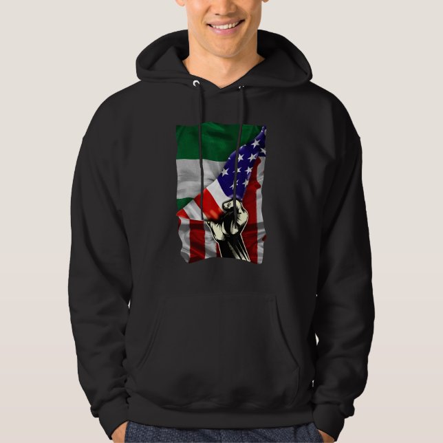 Veste À Capuche Drapeau américain à moitié nigérian RACINES Drapea (Devant)