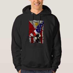 Veste À Capuche Drapeau américain à moitié philippin RACINES drape