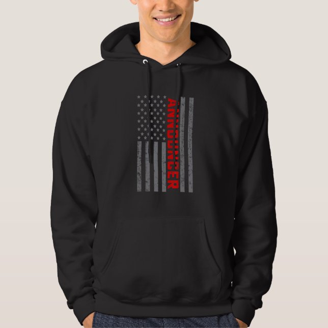 Veste À Capuche Drapeau Américain Annonceur Drapeau Américain Vint (Devant)