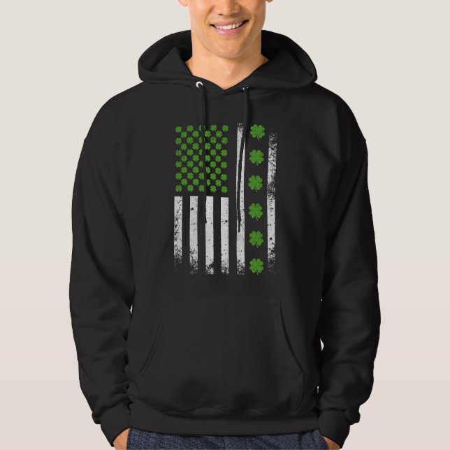 Veste À Capuche Drapeau américain avec hommes shamrock (Devant)