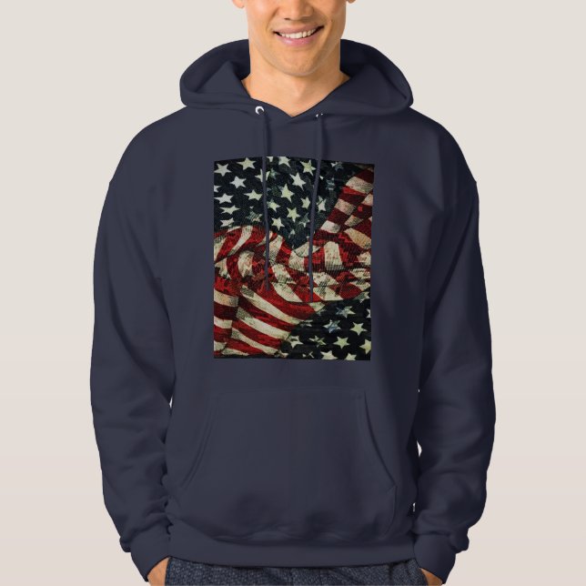 Veste À Capuche Drapeau américain-Camouflage par Shirley Taylor (Devant)