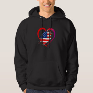 Veste À Capuche Drapeau américain Coeur des forces armées patrioti