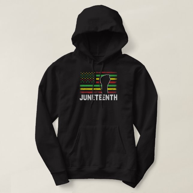 Veste À Capuche Drapeau américain de la Junetten Black Pride Indép (Design devant)