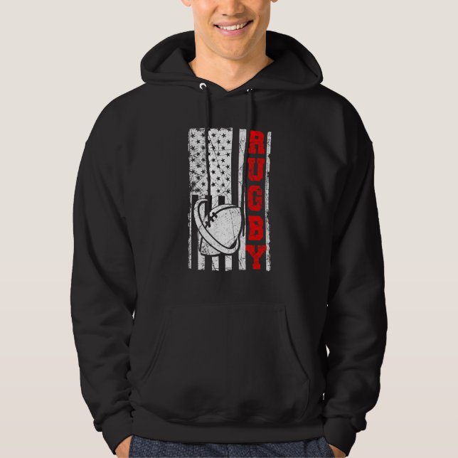 Veste À Capuche Drapeau américain de rugby (Devant)