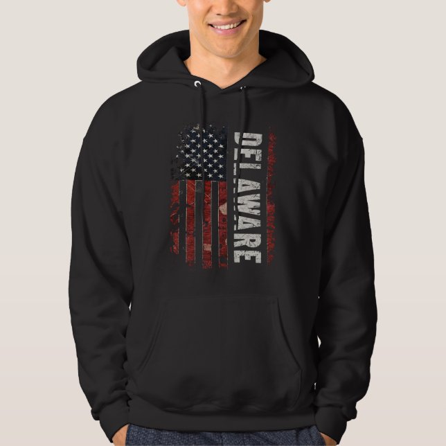 Veste À Capuche Drapeau américain du Delaware (Devant)