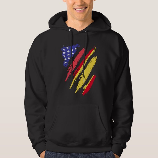 Veste À Capuche Drapeau américain espagnol patriotique à rayures d (Devant)