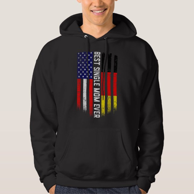 Veste À Capuche Drapeau américain et drapeau allemand Meilleur sin (Devant)