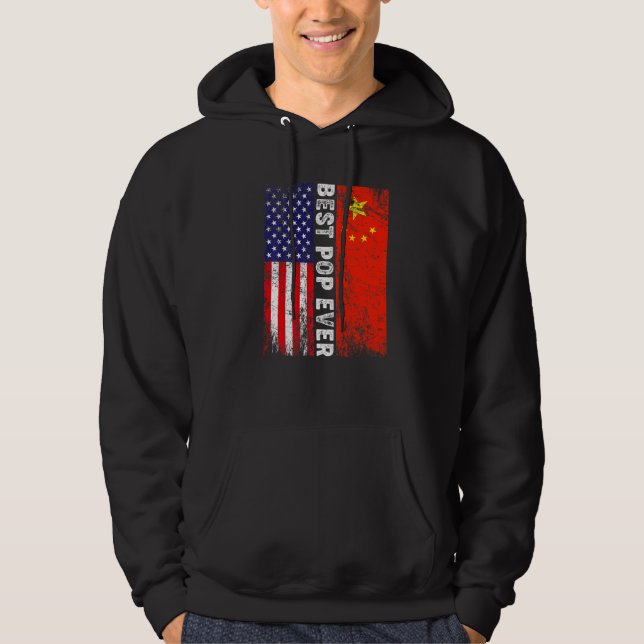 Veste À Capuche Drapeau américain et drapeau chinois Meilleure pop (Devant)
