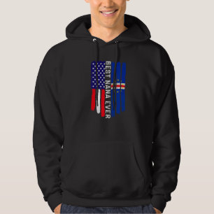 Veste À Capuche Drapeau américain et drapeau de Cabo Verde Meilleu