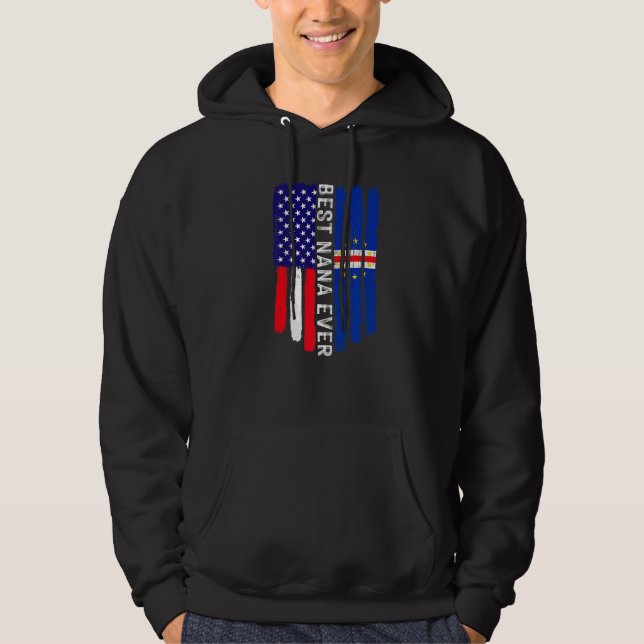 Veste À Capuche Drapeau américain et drapeau de Cabo Verde Meilleu (Devant)