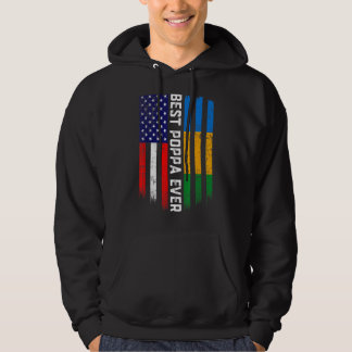 Veste À Capuche Drapeau américain et drapeau Gabon Meilleure famil