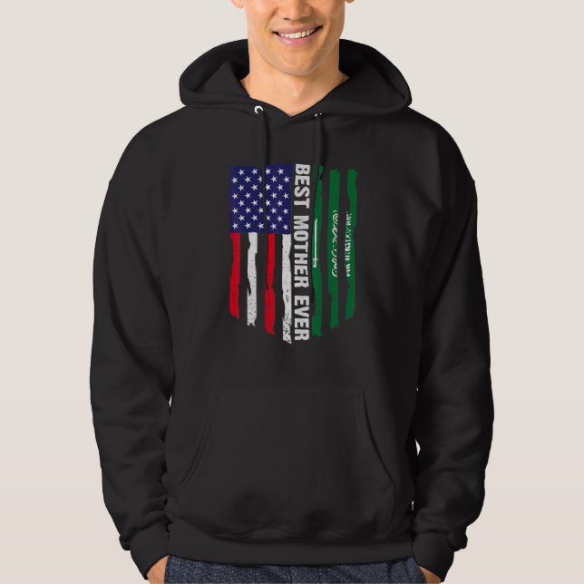 Veste À Capuche Drapeau américain et drapeau saoudien Meilleure mè (Devant)