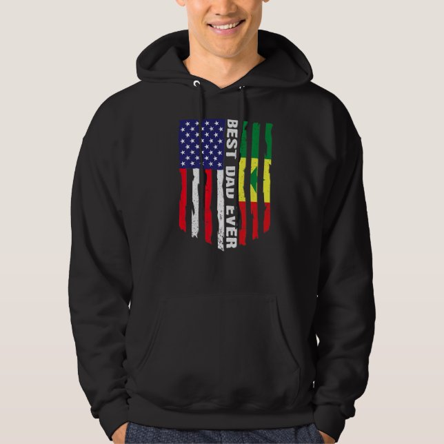 Veste À Capuche Drapeau américain et drapeau sénégalais Meilleure  (Devant)