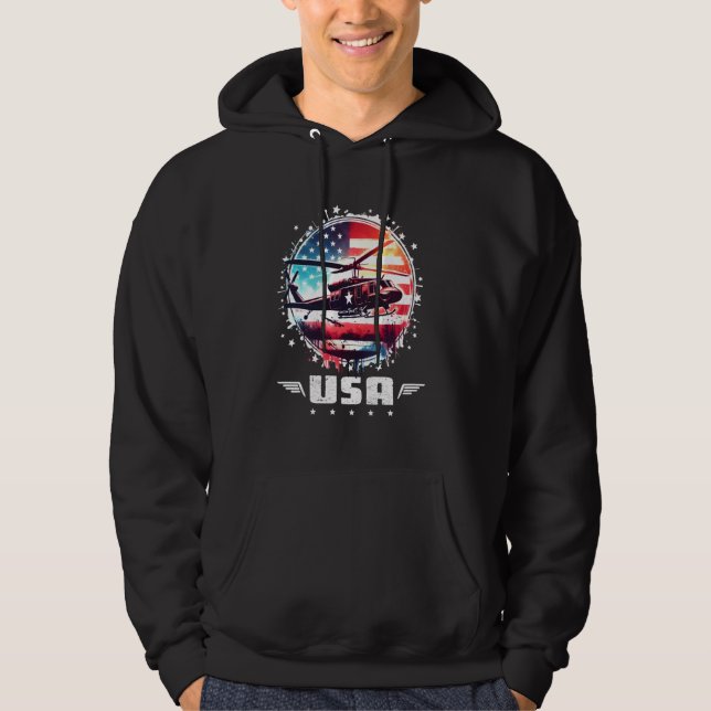 Veste À Capuche Drapeau américain États-Unis d'Amérique US 4e (Devant)