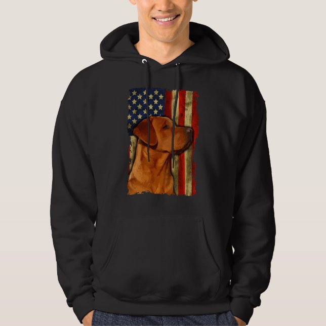 Veste À Capuche Drapeau américain Foxor Labrador Retriever Fox Red (Devant)
