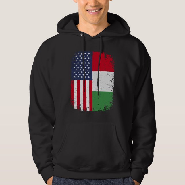 Veste À Capuche Drapeau américain Italie Italie Italie (Devant)