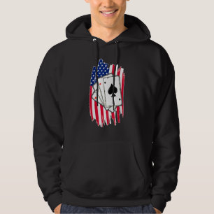 Veste À Capuche Drapeau américain jeu de carte d'as 4 juillet Patr