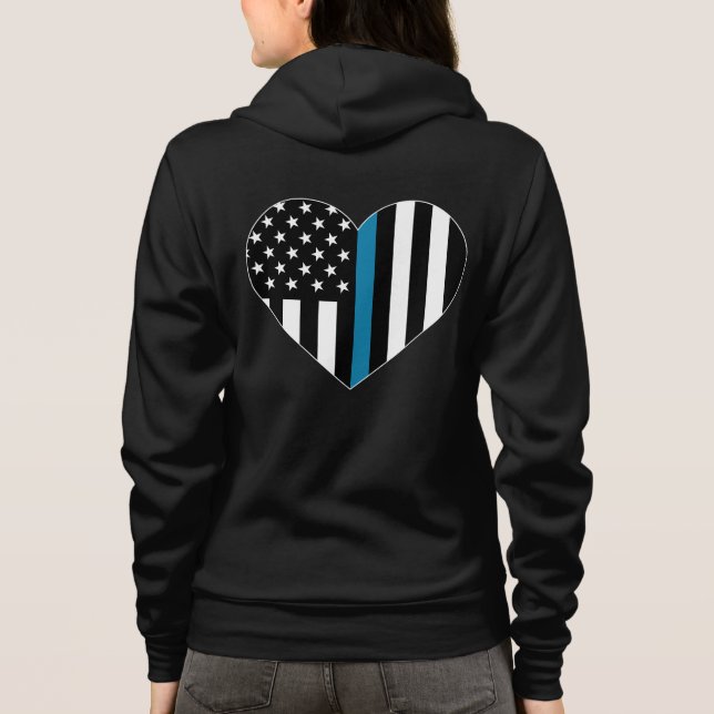 Veste À Capuche Drapeau américain mince de Blue Line (Dos)
