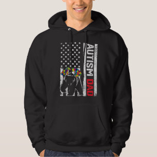 Veste À Capuche Drapeau américain papa ours Sensibilisation sur l'