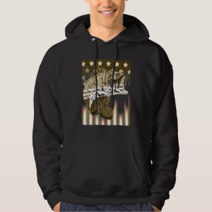 Veste À Capuche Drapeau américain Pêche basse Vintage Pêche 4t