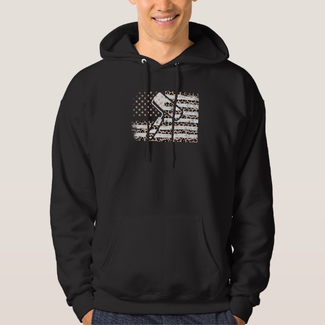 Veste À Capuche Drapeau américain peintre Empreinte de léopard US  (Devant)