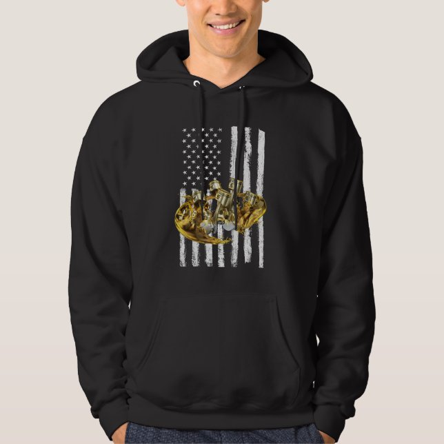 Veste À Capuche Drapeau Américain Piston Muscle Car 3 (Devant)