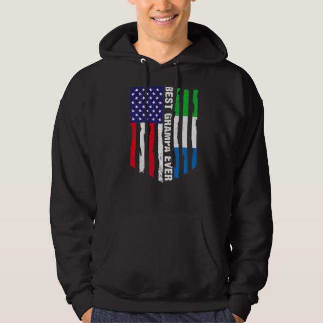 Veste À Capuche Drapeau américain Sierra Leone Drapeau meilleur Gr (Devant)