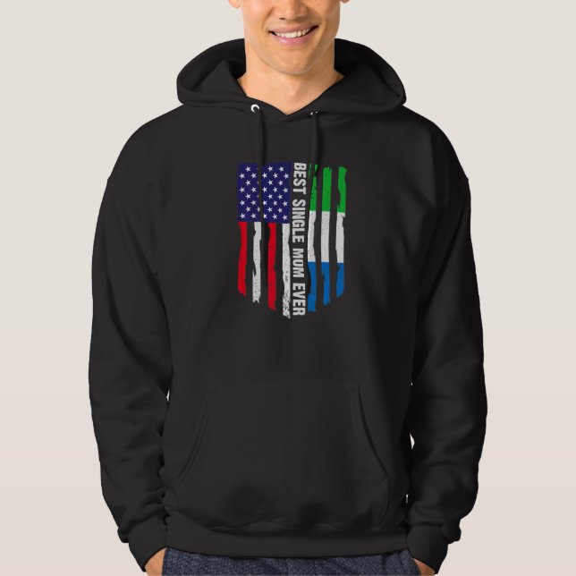 Veste À Capuche Drapeau américain Sierra Leone Drapeau Meilleur si (Devant)
