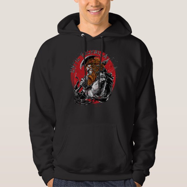 Veste À Capuche Drapeau américain 'Til Valhalla Guerrier Viking Vi (Devant)