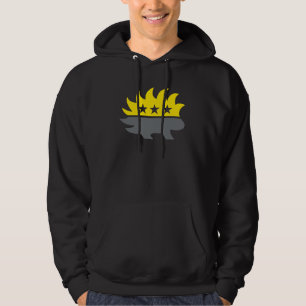 Veste À Capuche Drapeau Ancap Logo Porcupine noir et jaune